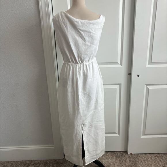 DISSH Cass White Linen One Shoulder Midi Dress Sleeveless Sz 6 Beachy Bridal - mordernwear.com DISSH Cass White Linen One Shoulder Midi Dress Sleeveless Sz 6 Beachy Bridal - mordernwear.com